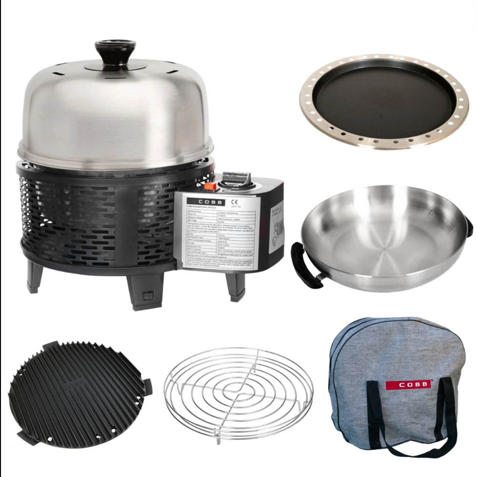 COBB Grill Pro Black Gas Bundle Portable Camping BBQ